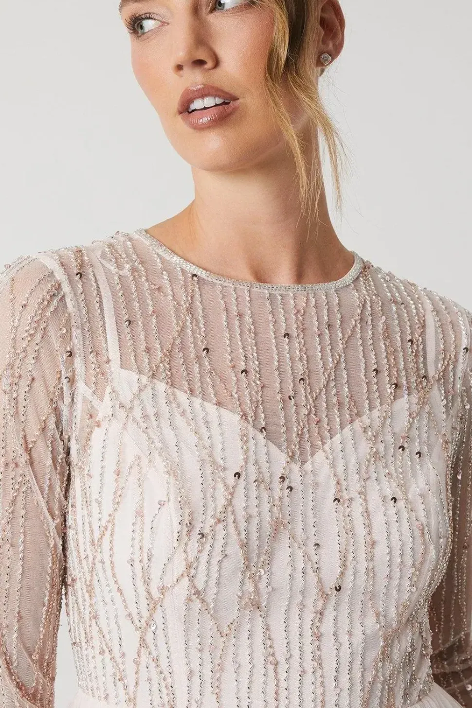 Linear Beadwork Two In One Bridesmaid Dress
