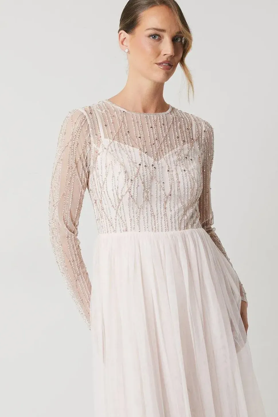 Linear Beadwork Two In One Bridesmaid Dress