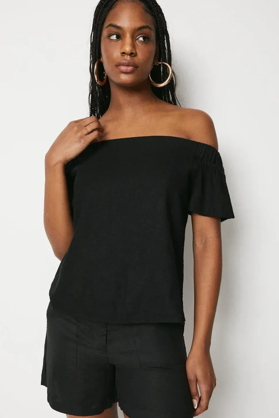 Linen Bardot Top