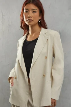 Linen Double Breasted Relaxed Blazer