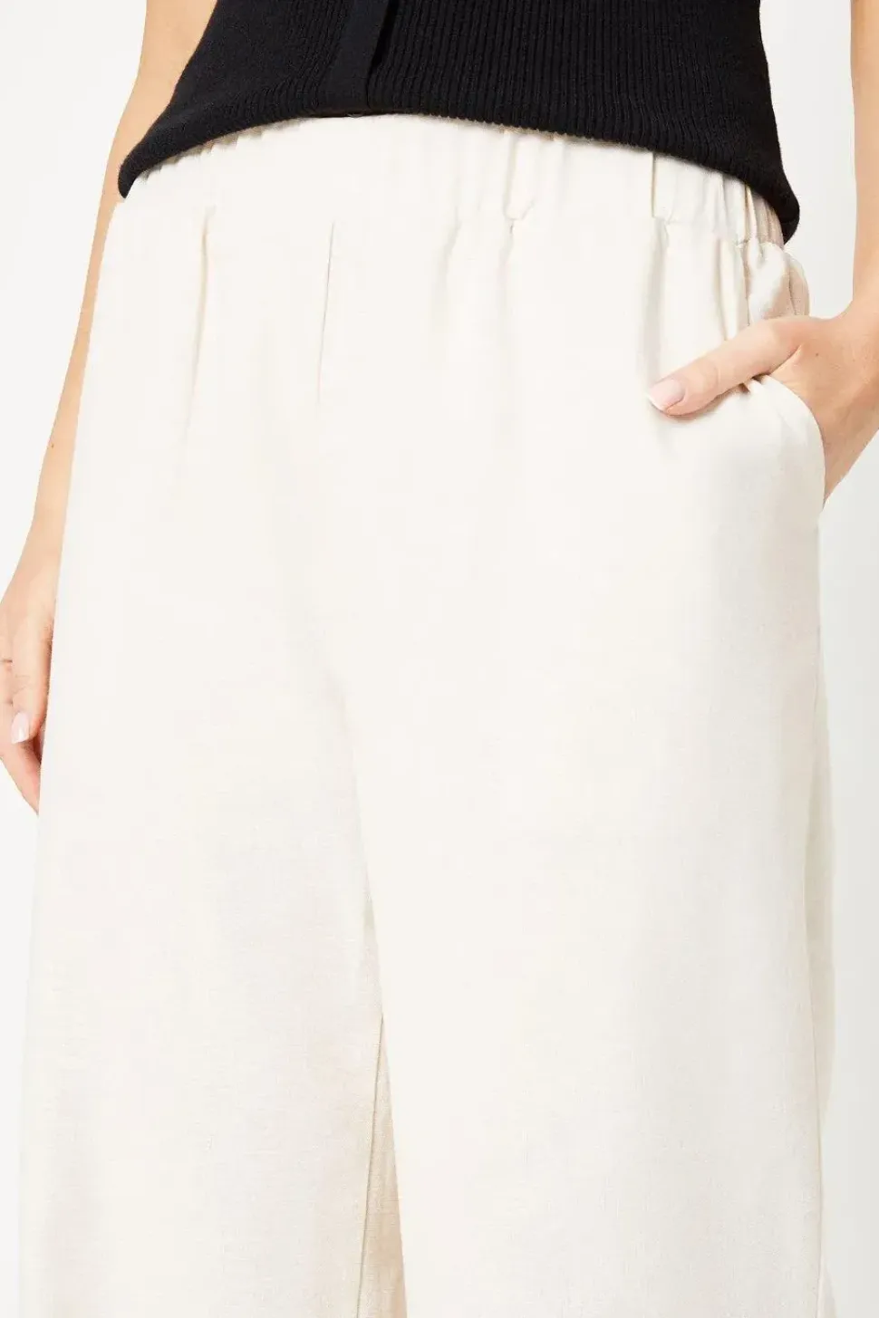 Linen Elastic Waist Trouser