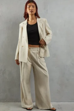 Linen High Waist Wide Leg Trouser