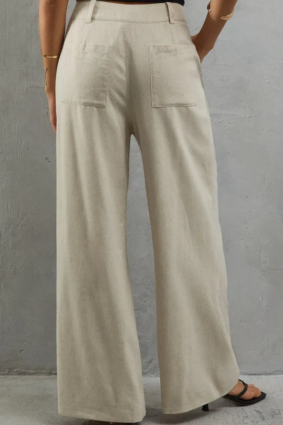 Linen High Waist Wide Leg Trouser
