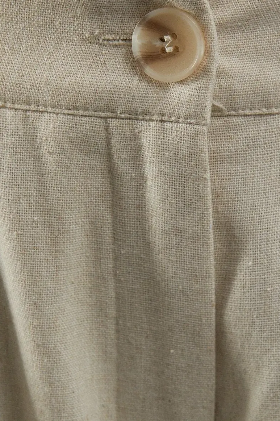Linen High Waist Wide Leg Trouser