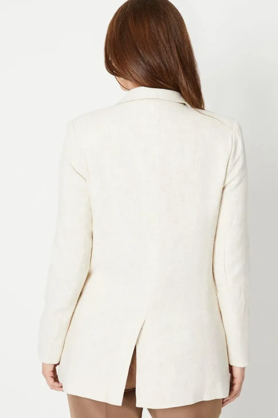 Linen Longline Double Breasted Blazer