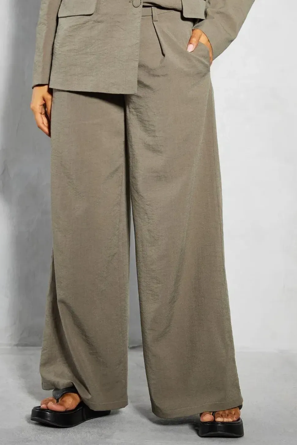 Linen Look Boxy Tailored Trouser