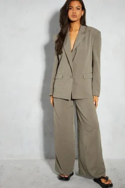 Linen Look Oversized Tailored Blazer