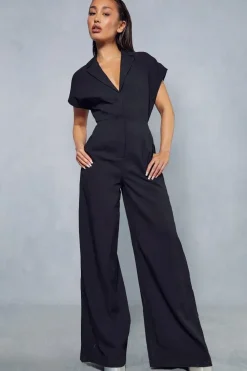 Linen Look Wide Leg Jumpsuit