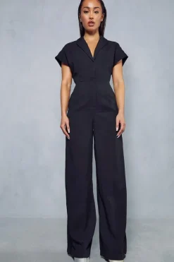 Linen Look Wide Leg Jumpsuit