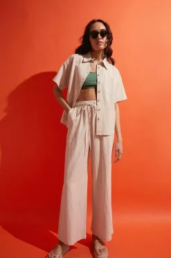 Linen Mix Short Sleeve Shirt