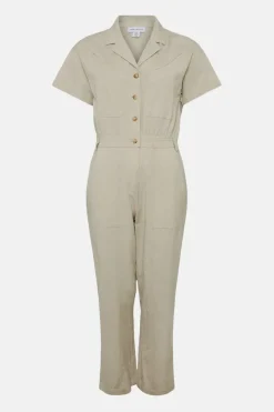 Linen Mix Utility Short Sleeve Boilersuit