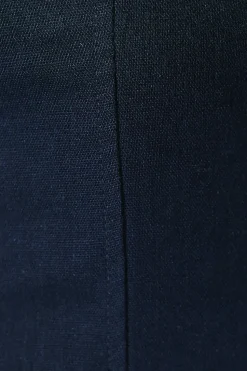 Linen Pleat Detail Midi Dress