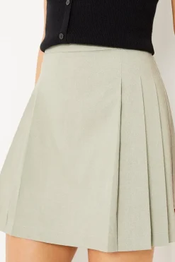 Linen Pleated Skirt