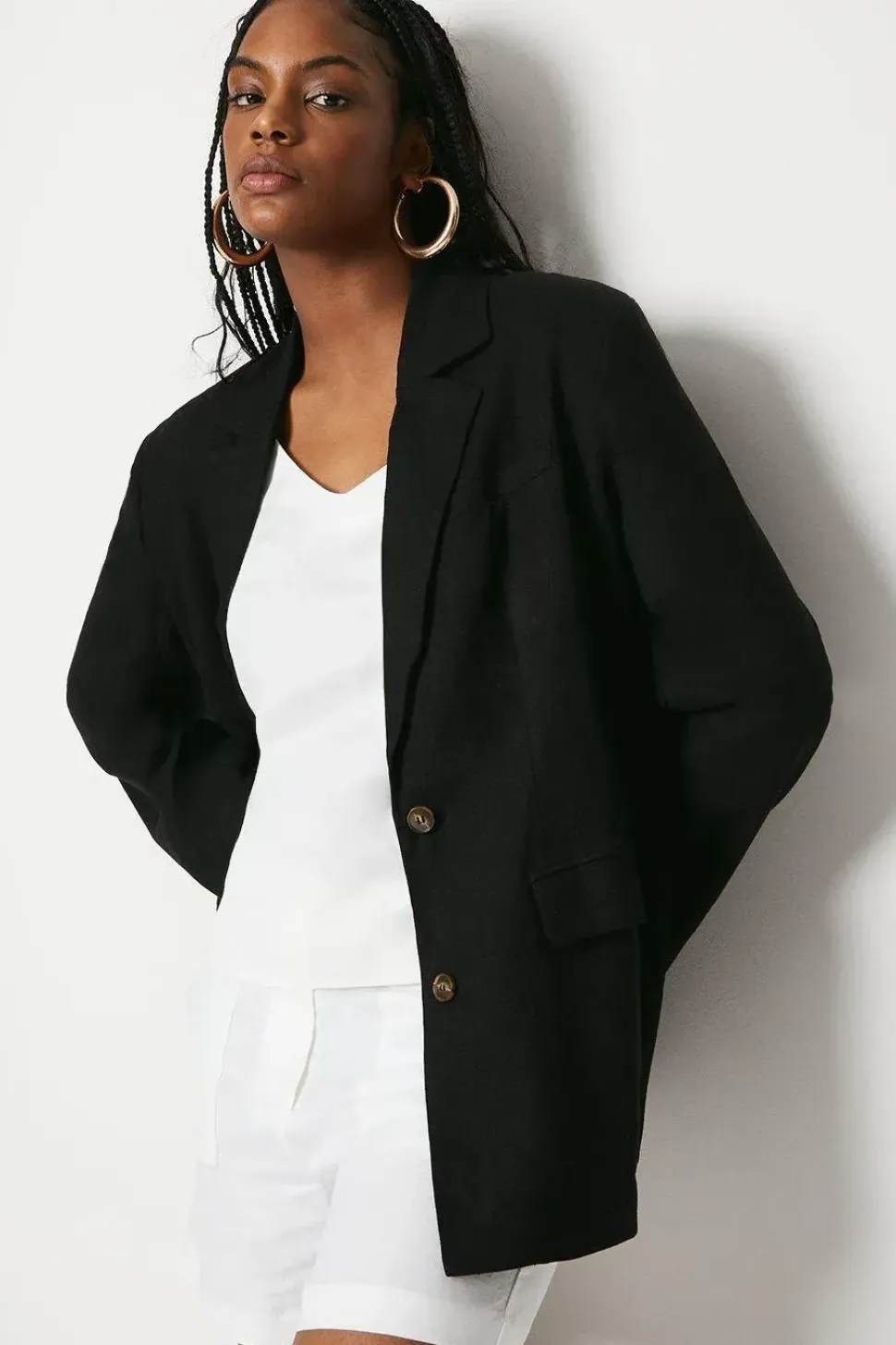Linen Single Breasted Blazer