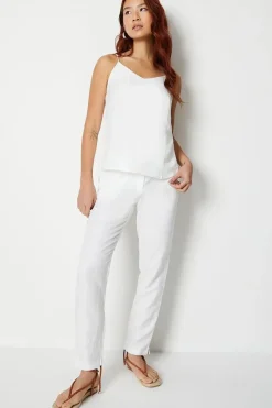 Linen Straight Leg Tailored Trousers