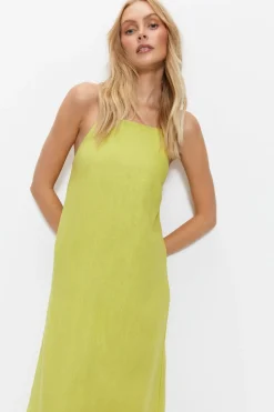 Linen Strappy Maxi Dress