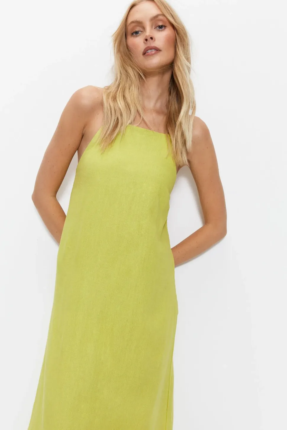 Linen Strappy Maxi Dress