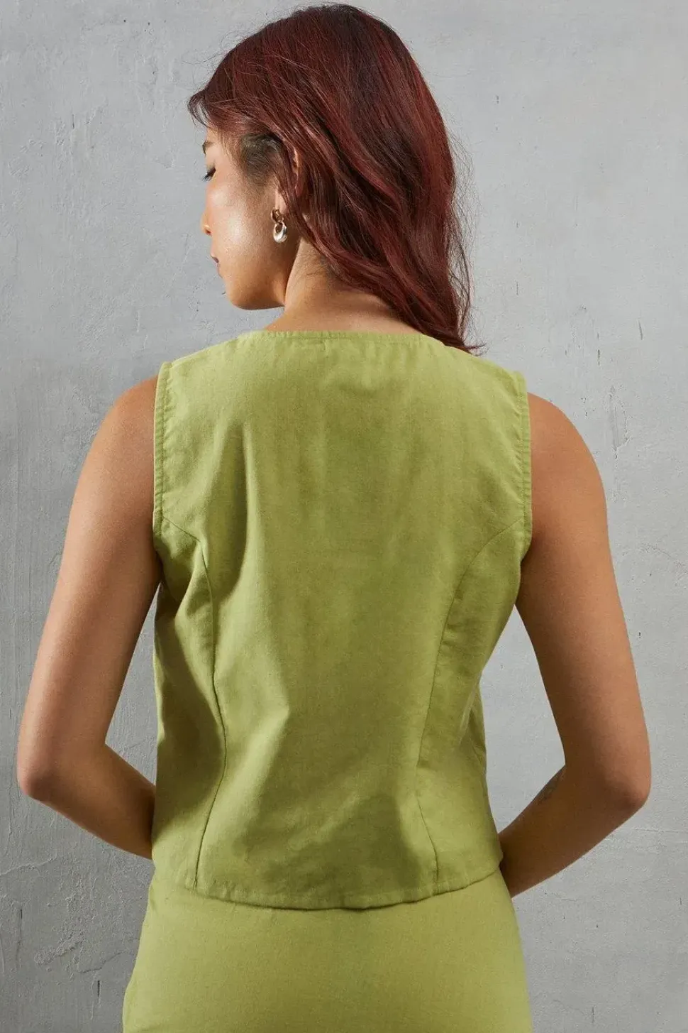 Linen Tie Front Top