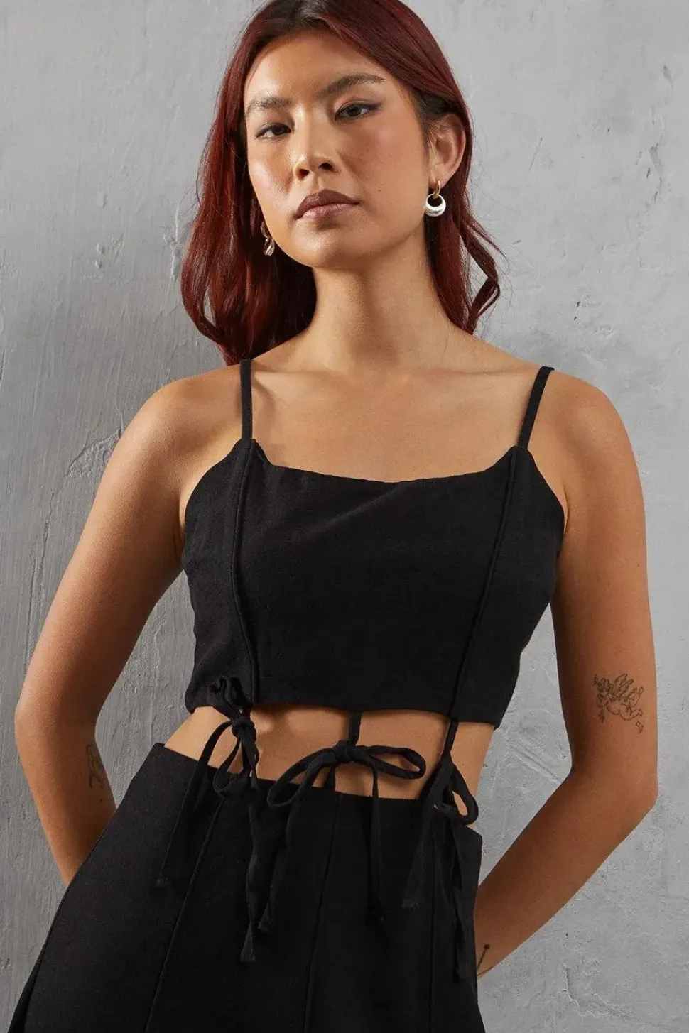 Linen Tie Waist Strappy Sundress