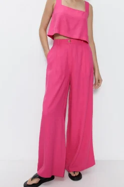 Linen Wide Leg Trousers
