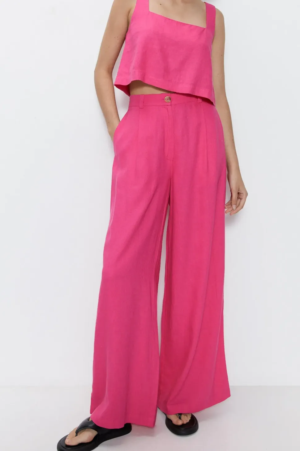 Linen Wide Leg Trousers