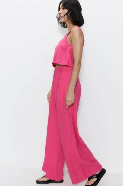 Linen Wide Leg Trousers