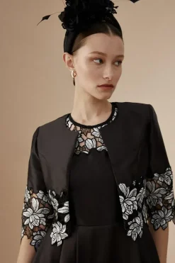Lisa Tan Lace Hem Jacket