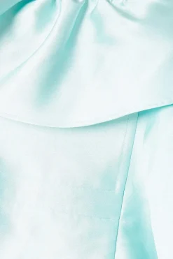 Lisa Tan Off Shoulder Ruffle Twill Midi Dress
