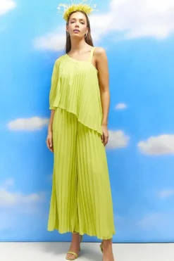 Lisa Tan One Shoulder Pleated Jumpsuit
