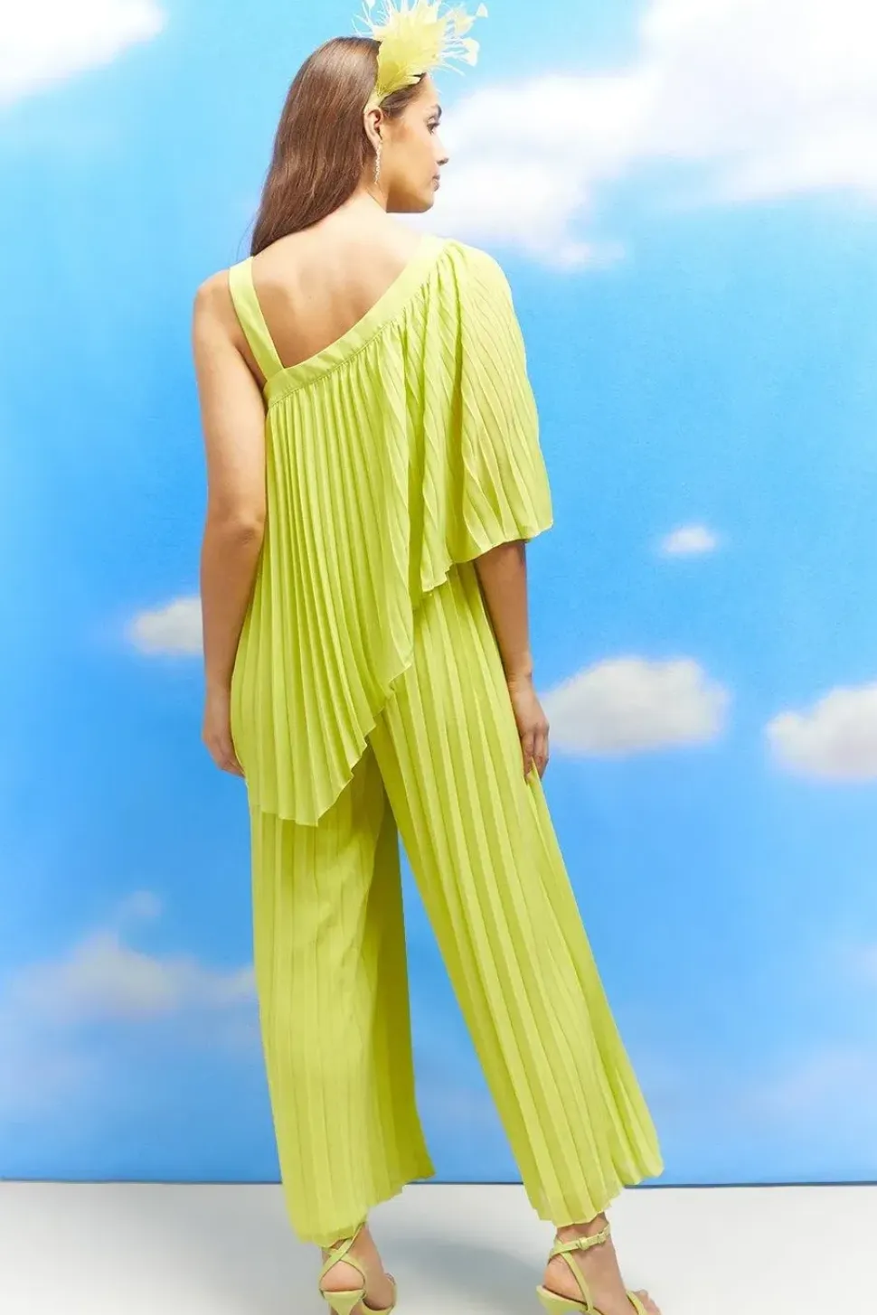 Lisa Tan One Shoulder Pleated Jumpsuit