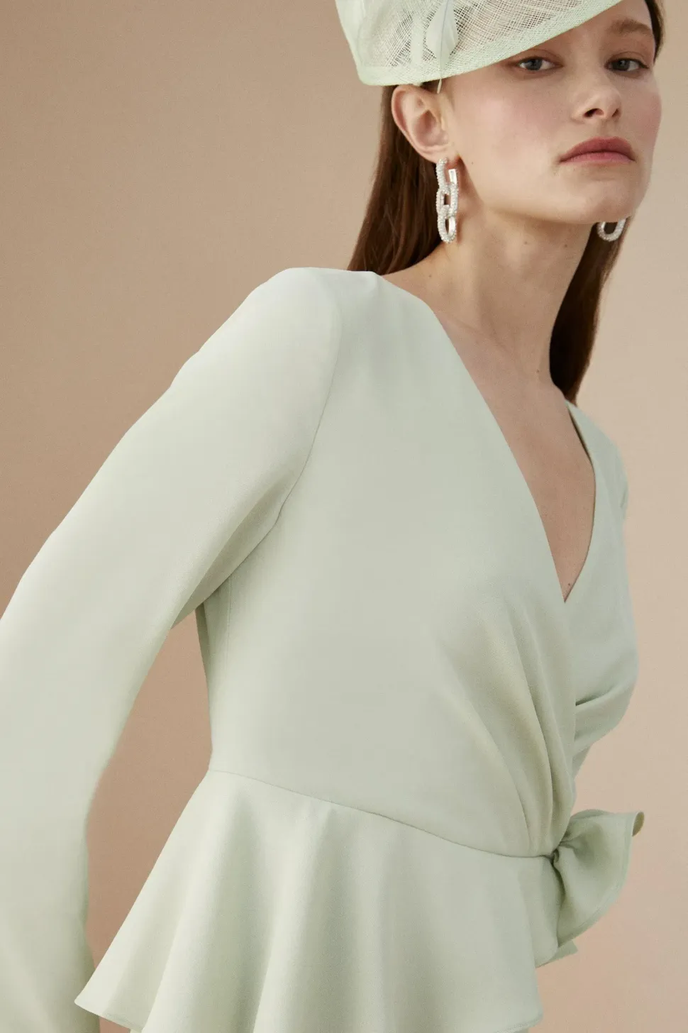 Lisa Tan Rose Detail Long Sleeve Pencil Dress