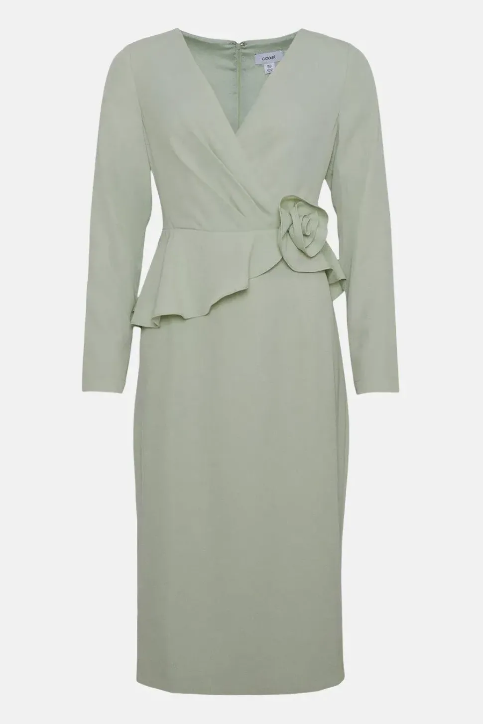 Lisa Tan Rose Detail Long Sleeve Pencil Dress