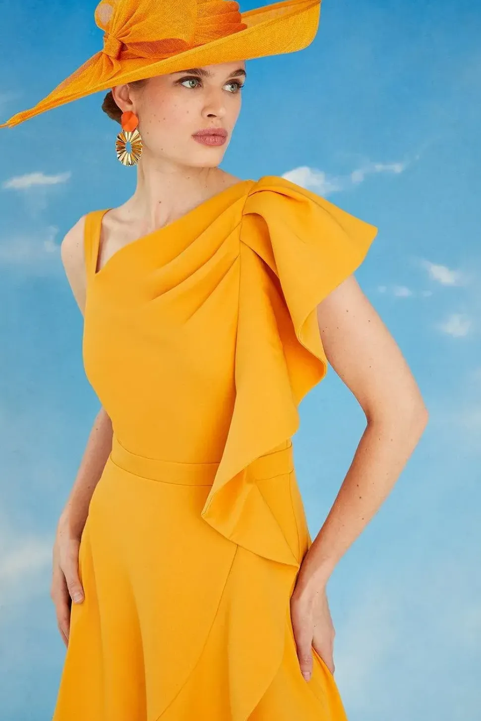 Lisa Tan Ruffle One Shoulder Dress