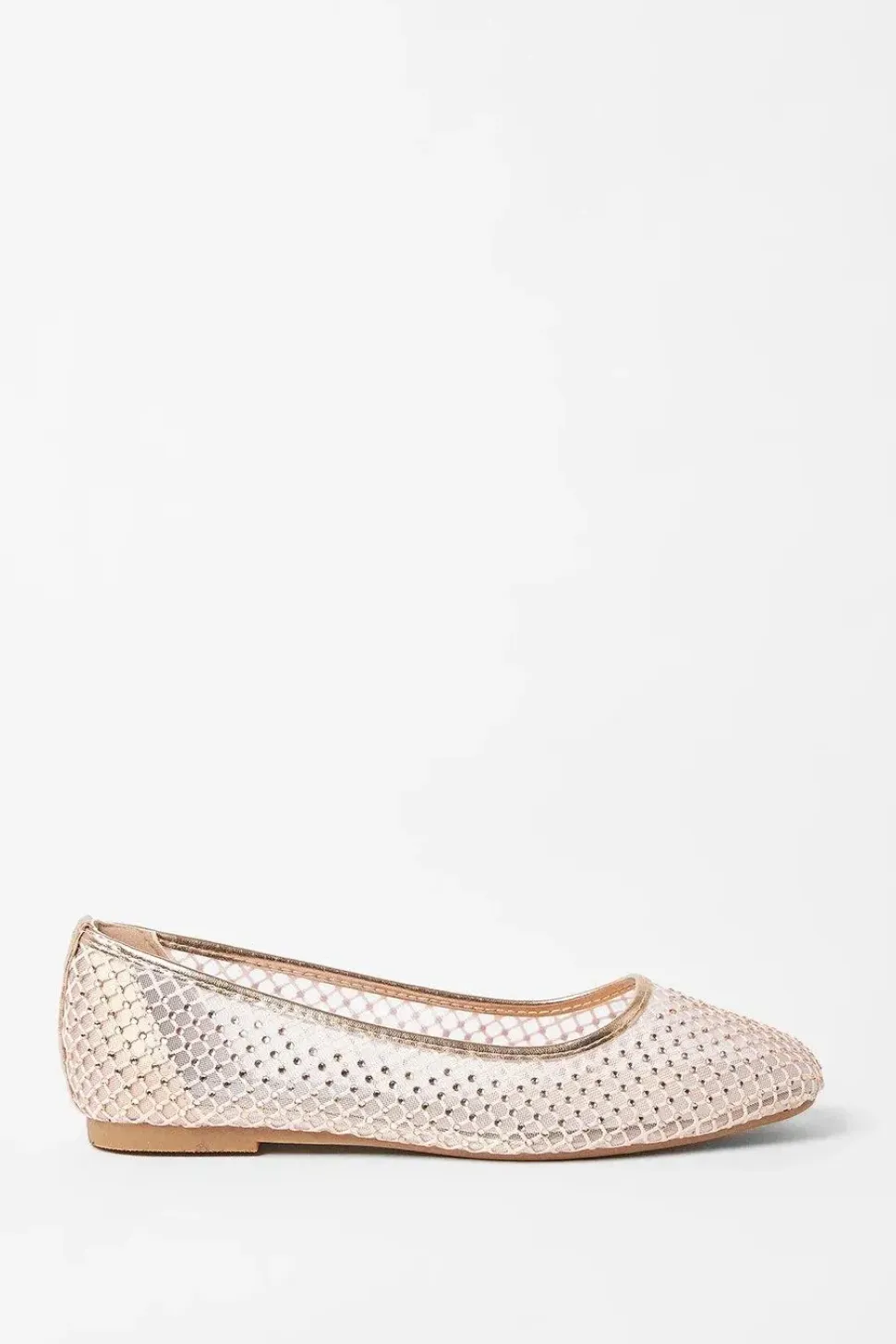 Lisbon Mesh Diamante Ballet Pumps
