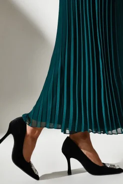 Livvy Velvet Brooch Detail High Heel Court Shoe