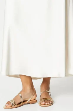 Lola Metallic Strappy Flat Sandals