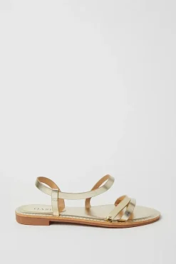 Lola Metallic Strappy Flat Sandals