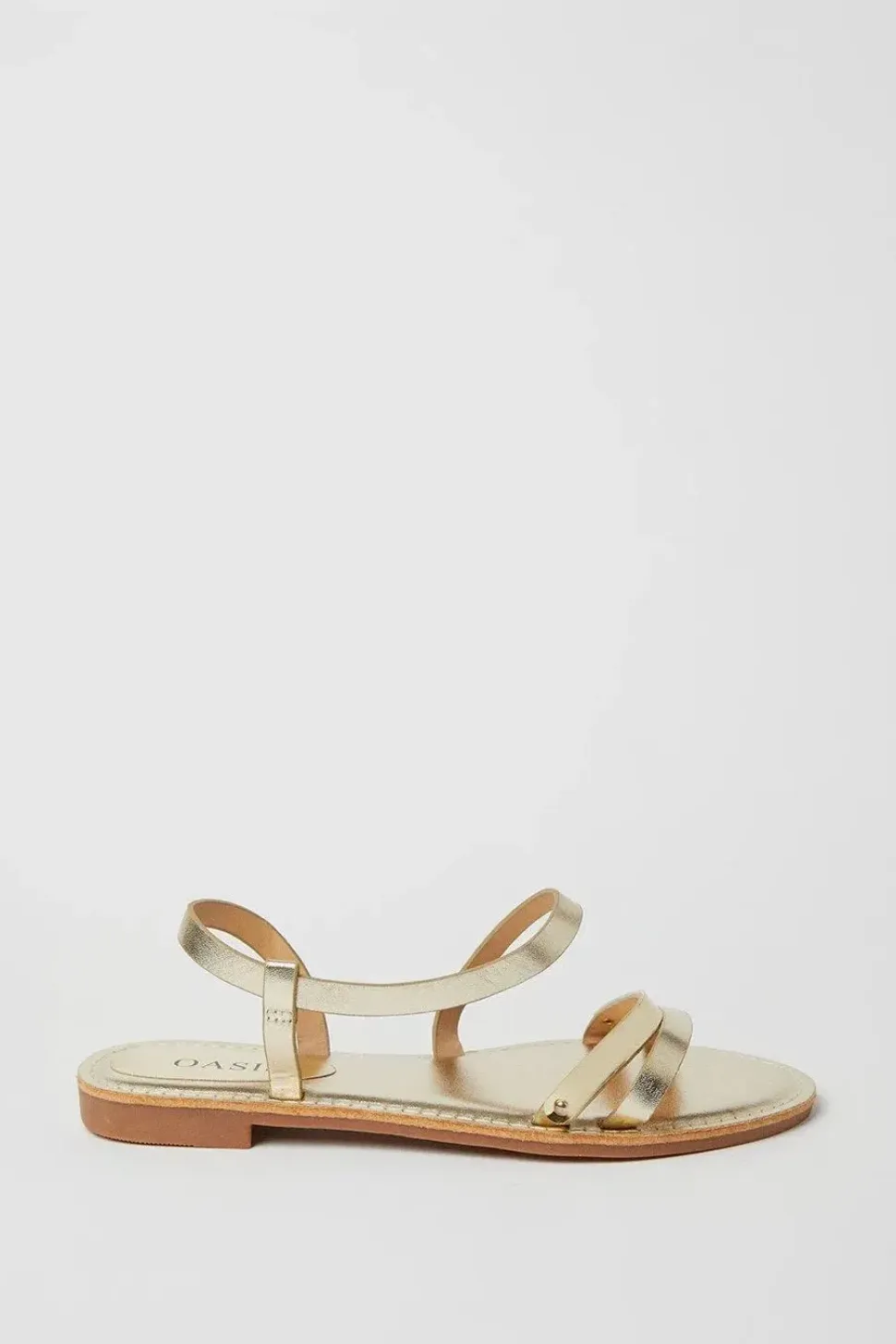 Lola Metallic Strappy Flat Sandals