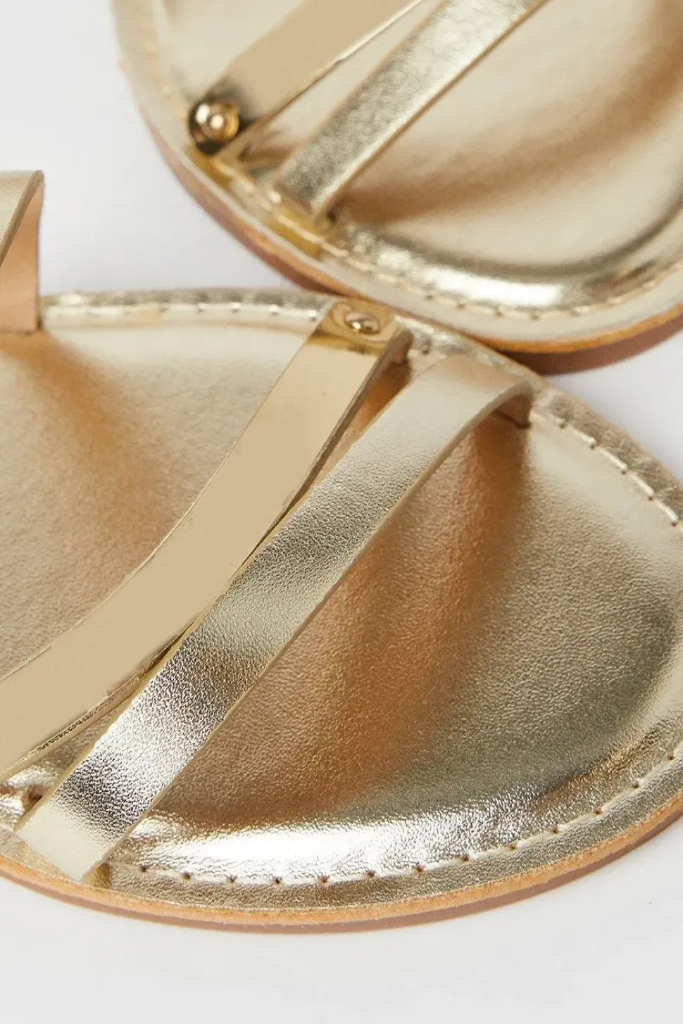 Lola Metallic Strappy Flat Sandals
