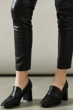 Lola Square Toe High Heel Penny Loafers