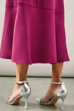 London Diamante Stiletto Heeled Court Shoes