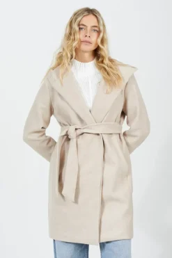 Long Hooded Jacket with Belt
