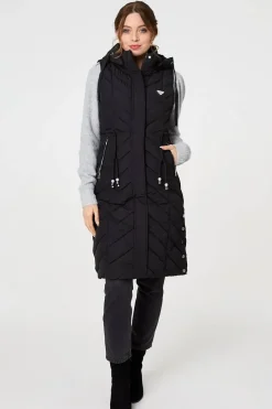 Longline Adjustable Waist Hooded Gilet