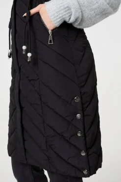 Longline Adjustable Waist Hooded Gilet