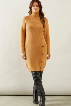 Longline Button Wrap Knitted Tunic