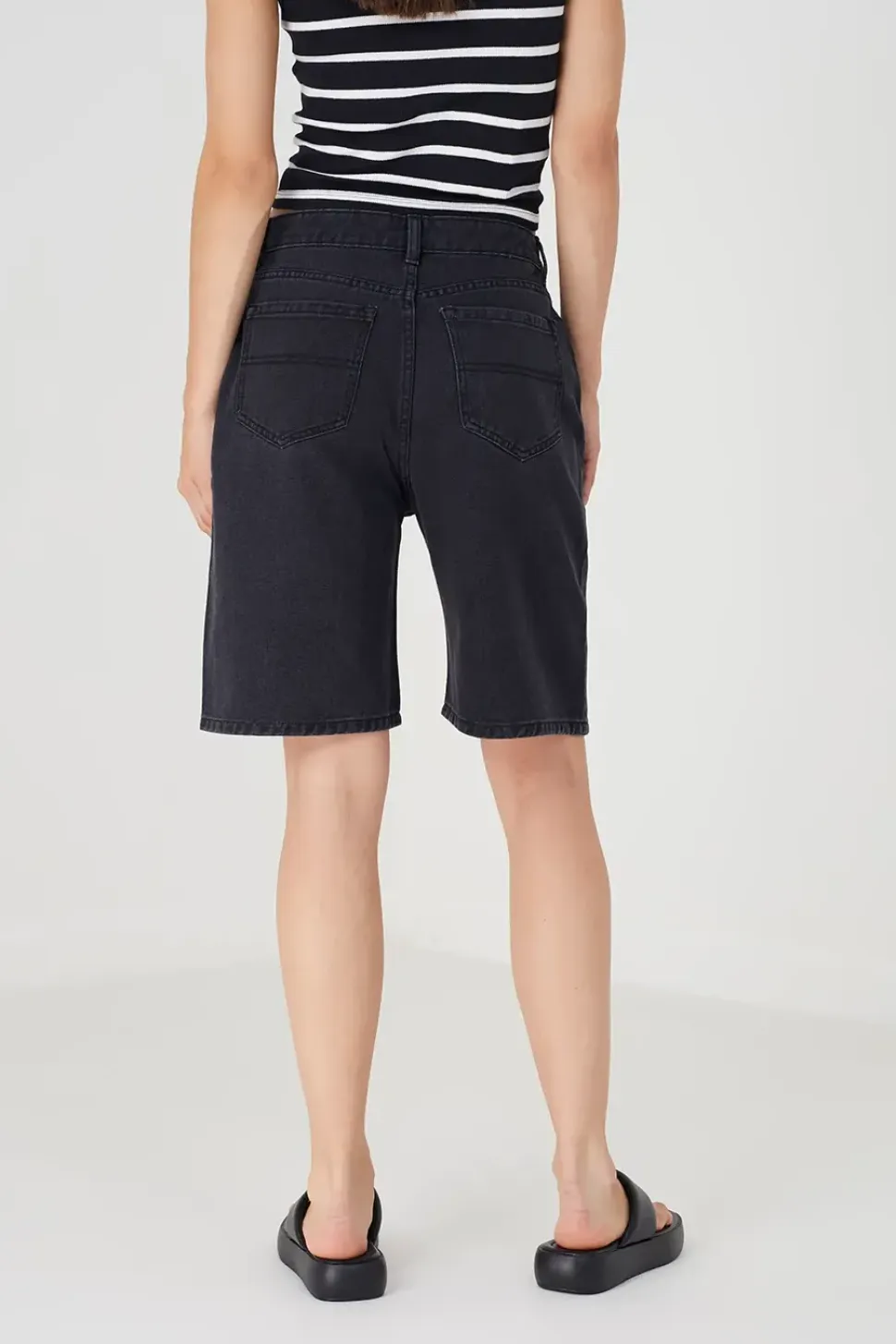 Longline Denim Shorts