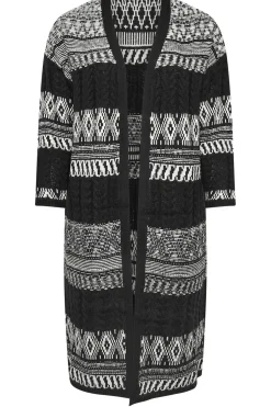 Longline Fairisle Cable Knit Cardigan