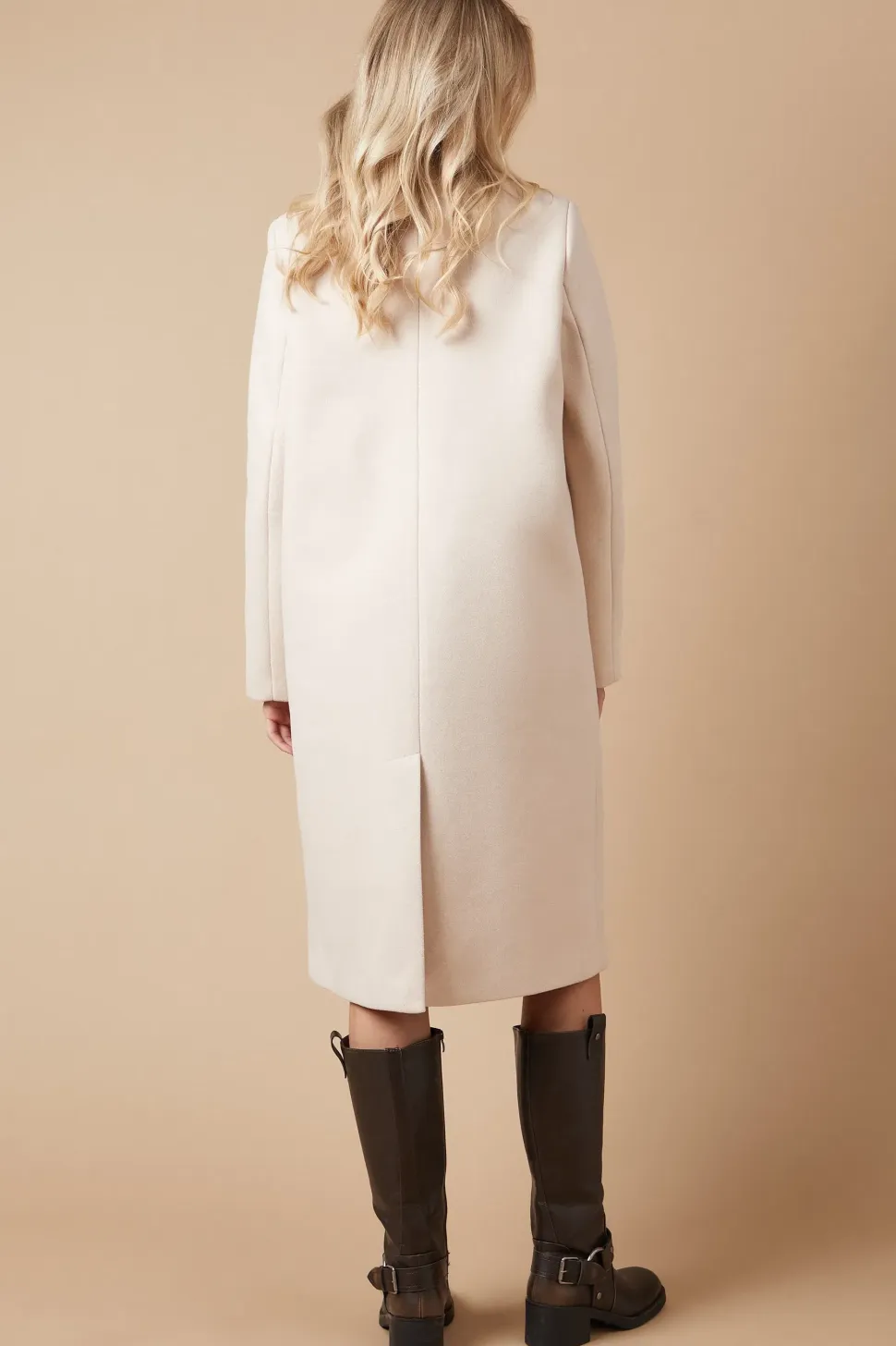 Longline Faux Wool Blazer Coat