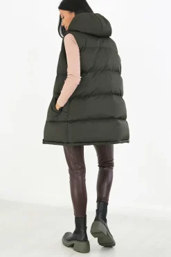 Longline Hooded Puffer Gilet
