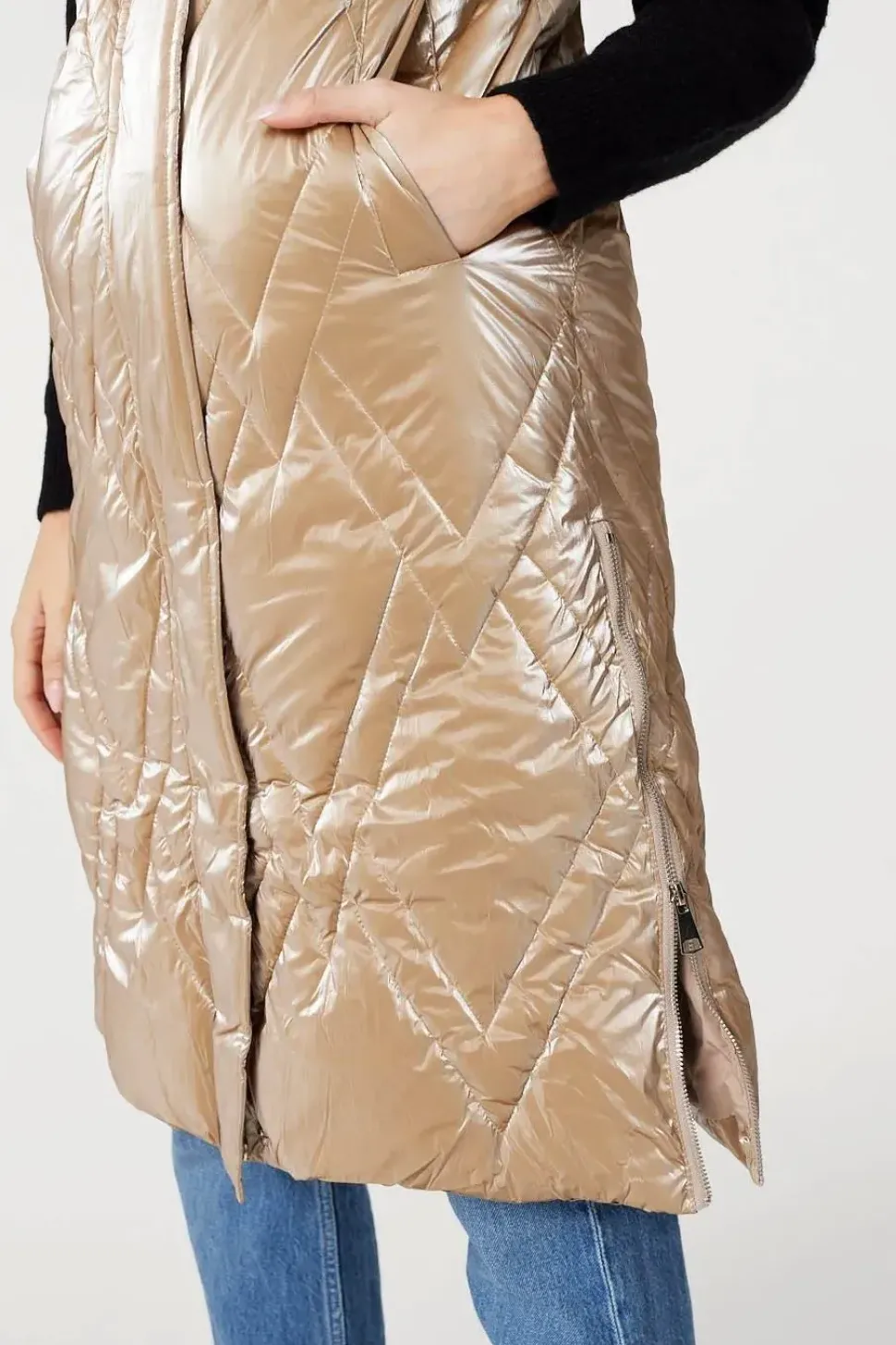 Longline Hooded Puffer Vest